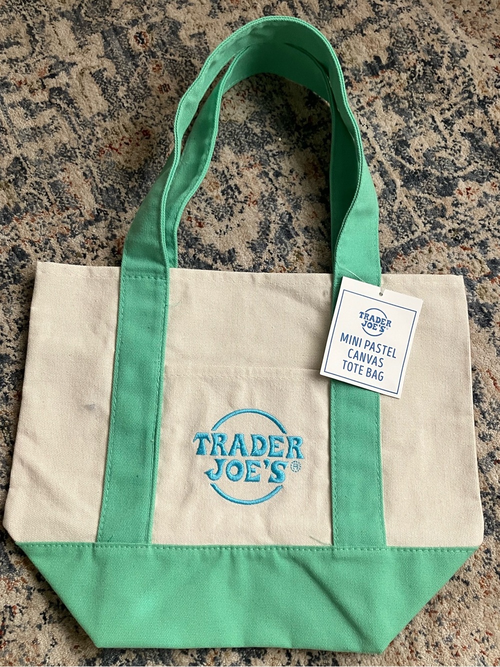 Trader Joe’s Mini Pastel Canvas Tote Bag -